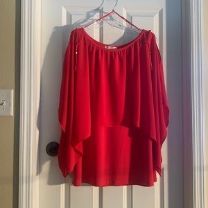 1X Michael Kors red blouse